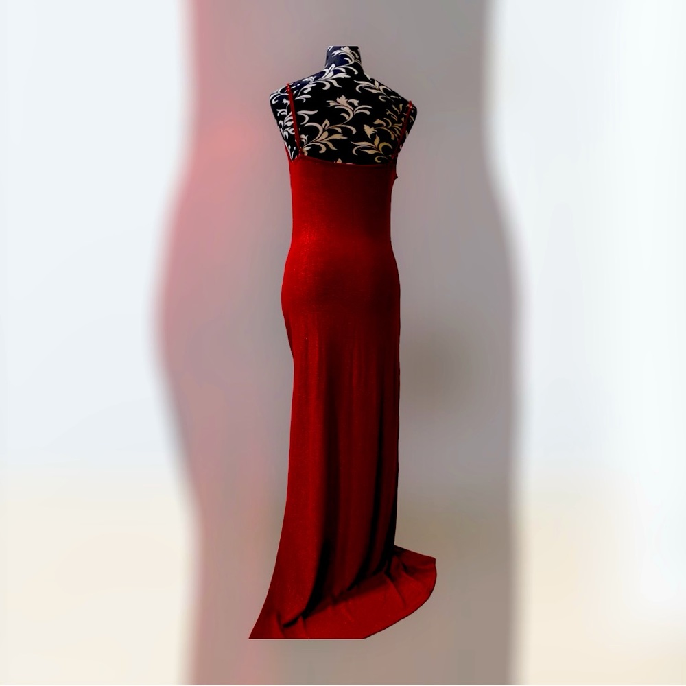 Fashion Nova “Mila Lurex” Maxi Dress Wine Size M - Picture 4 of 15